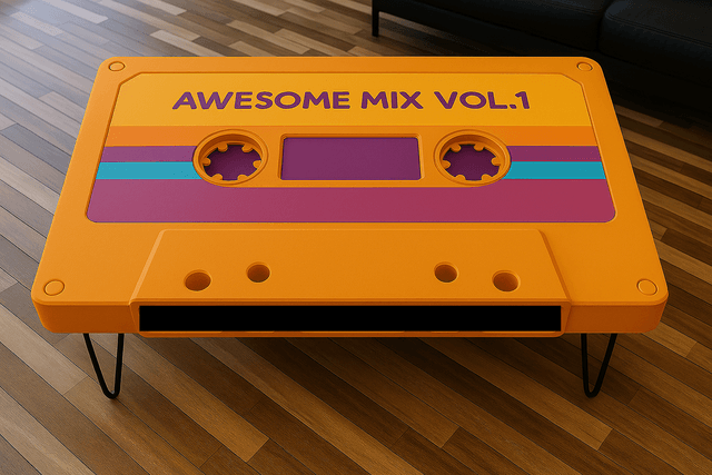 Table basse K7 Audio "Pop & Vintage" – L’audace des couleurs rétro