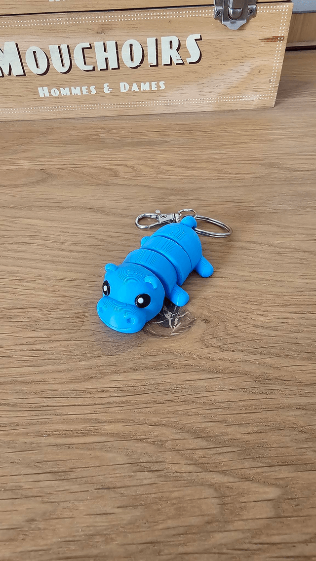 Petit porte-clef hippo articulé