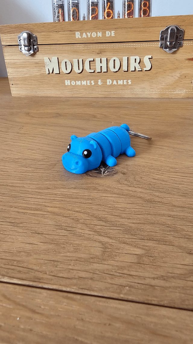 Petit porte-clef hippo articulé