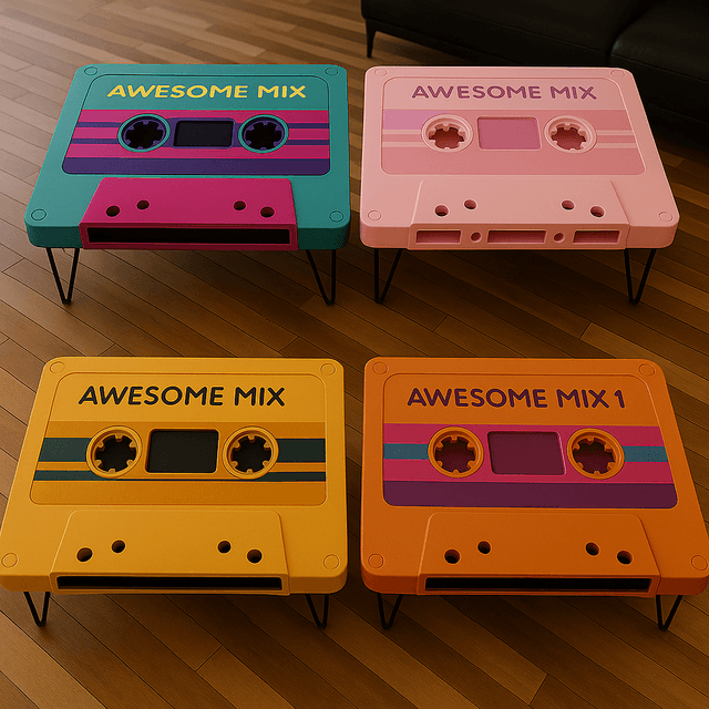 Table basse K7 Audio "Pop & Vintage" – L’audace des couleurs rétro