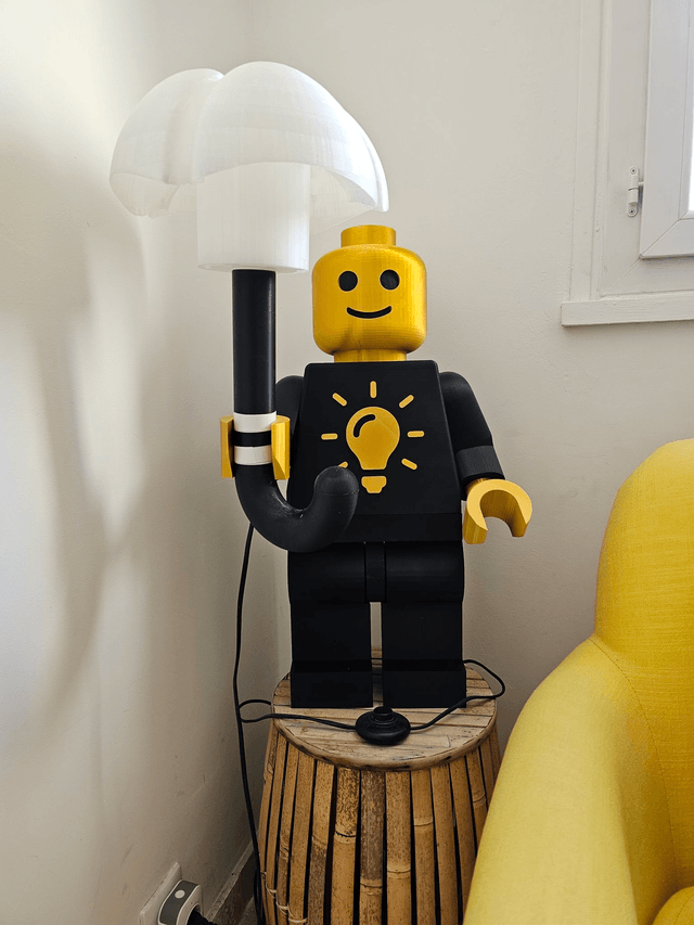 Lampe Figurine Gérante Noir et Or - 70 cm