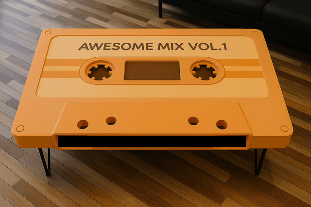Table basse "Cassette Classique" – Design vintage et fabrication artisanale