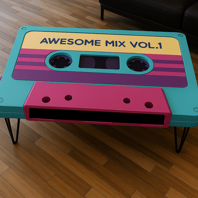 Table basse K7 Audio "Pop & Vintage" – L’audace des couleurs rétro