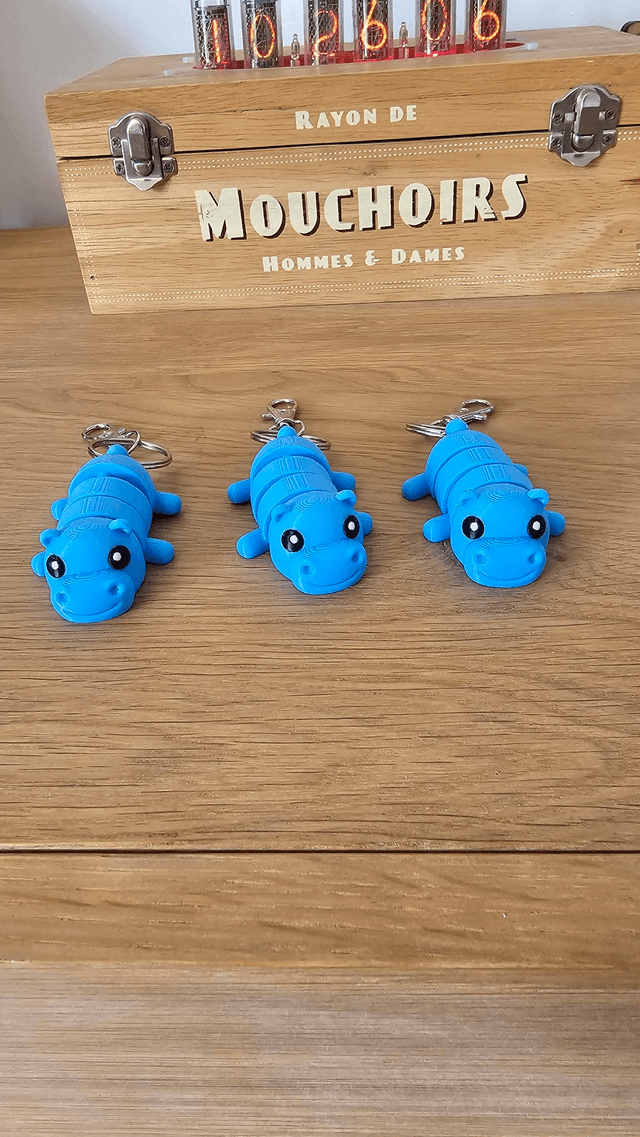 Petit porte-clef hippo articulé